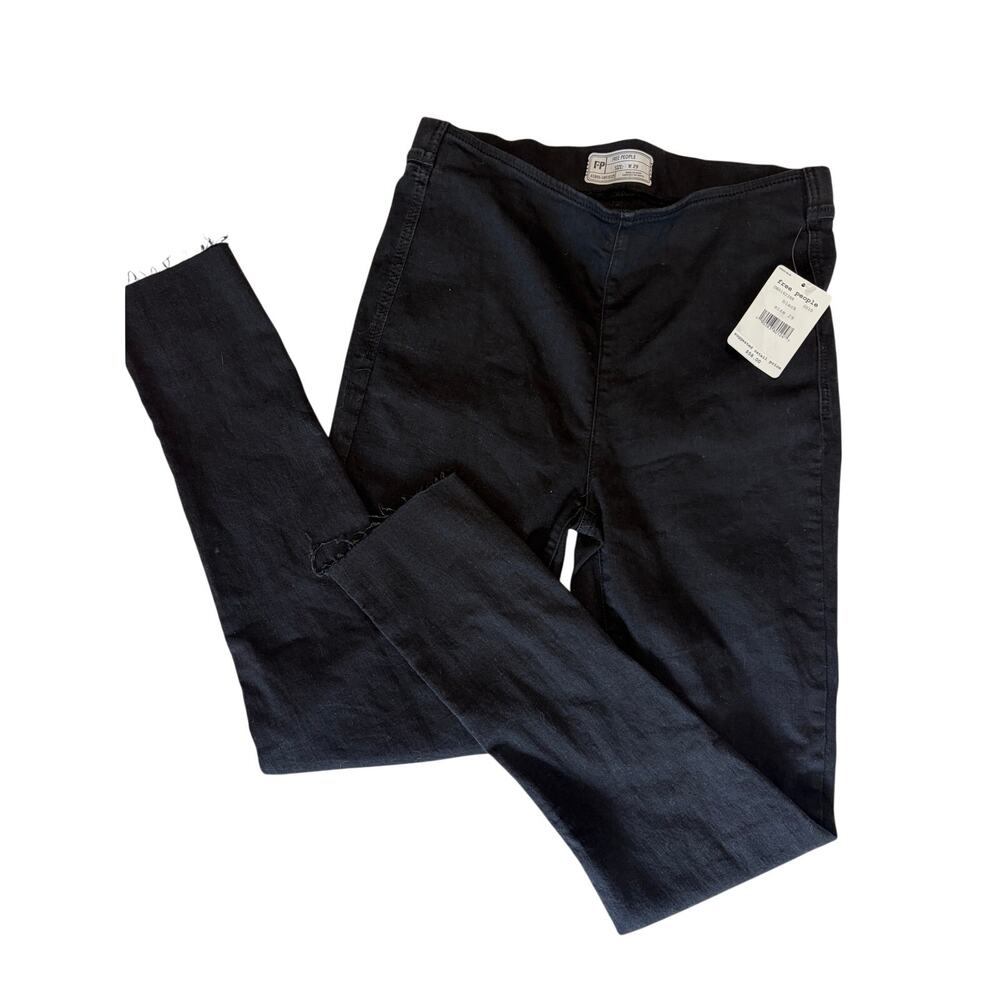 Free People Black W29 Skinny Jeans Raw Hem NWT Edgy Grunge